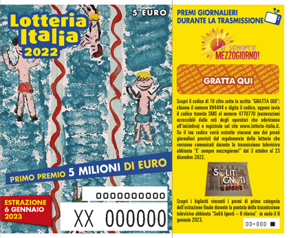 Biglietto Lotteria Italia | AGIMEG Estrazione 6 gennaio 2023