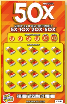 Gratta e Vinci Nuovo 50X tagliando 10 euro Gratta e Vinci Nuovo 50X tagliando 10 euro